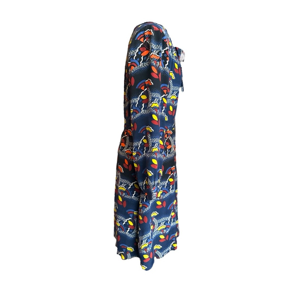 NWOT Boden Blue Vintage Midi Dress with Bishop Sleeves/ Bow Detail - Picture 5 of 10